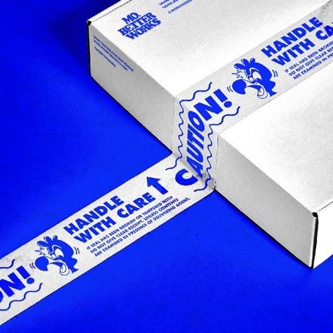 Packaging Tape Design, Creative Box Design, Cool Packaging Design, Box Graphic Design, Blue Packaging, Food Branding, Branding Design Packaging, Box Packaging Design, Creative Packaging Design