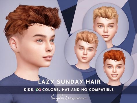 - Wavy shaved hair for your sims with curls. - All LODs (essential for gameplay performance). - Kids to elders. - HQ and hat compatible. - Almost unlimited colors. The Color Overlay file is not required. Download it only if you want to recolor this hair using sliders (additional mods are not required either). Learn how it works HERE. Sims 4 Alpha Male Hair, Sims 4 Cc Hair Kids Boy, Sims 4 Toddler Boy Hair, Sims 4 Infant Hair Boy, Sims 4 Toddler Hair Boy, Sims 4 Cc Child Hair Boy, Sims 4 Cc Kids Hair Boys, Sims 4 Kids Hair Boys, Sims 4 Boy Hair Child