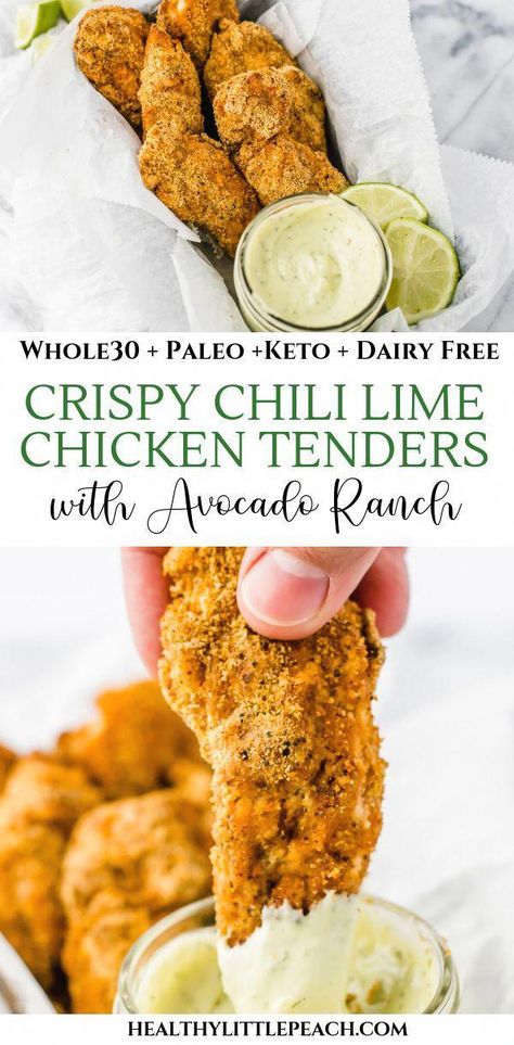 Chili Lime Chicken, Chicken Food Recipes, Air Fryer Chicken Tenders, Avocado Ranch, Crispy Chicken Tenders, Cheap Recipes, Recipe 30, Chili Lime, Chicken Food