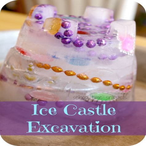 Ice Castle Excavation for Preschoolers: Have your preschooler dig for jewels!! Fairytale Preschool Activities Science, Fairytale Preschool Theme, Preschool Castle Theme, Castle Activities For Preschool, Fantasy And Fairytale Preschool, Purim Preschool, Fairy Tales Preschool Activities, Royalty Theme, Princess Activities