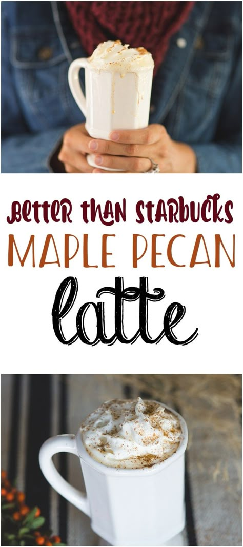 Better than Starbucks Maple Pecan Latte Recipe - Six Clever Sisters Holiday Hot Drinks, Pecan Recipe, Fall Drink Recipes, Ninja Coffee Bar, Ninja Coffee, Recipes Holiday, Fall Drink, Drinks Coffee, Maple Pecan