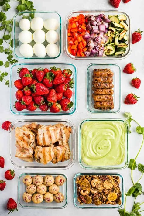 Downshiftology Meal Prep, Meal Prep Mix And Match, Buffet Style Meal Prep, Mix And Match Meal Prep, Summer Food Prep, Ingredient Prepping, Easy Summer Meal Prep, Healthy Summer Meal Prep, Summer Meal Prep Ideas