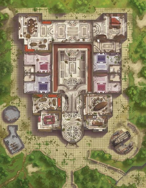 Pathfinder Maps, Hyrule Castle, Map Layout, Building Map, Dnd World Map, Fantasy World Map, Tabletop Rpg Maps, Rpg Maps, Rpg Map