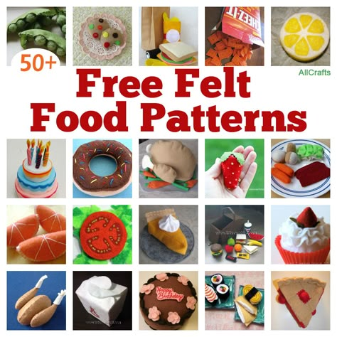 50 Free Felt Food Patterns Felt Food Templates, Easy Felt Crafts, Felt Food Diy, Felt Food Patterns, Different Foods, Felt Craft Projects, Free Crafts, Food Template, Felt Crafts Patterns