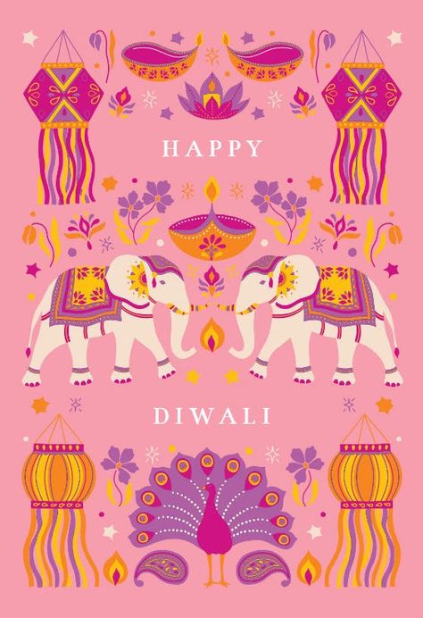 Diwali Illustration Design, Happy Diwali Greeting Card, Diwali Stickers Printable, Happy Diwali Templates, Happy Diwali Printable, Diwali Illustration Art, Deepavali Illustration, Happy Diwali Aesthetic, Diwali Greeting Cards Design