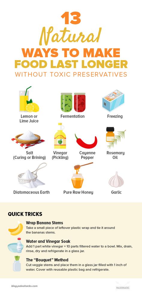 13 natural ways to make food last longer; natural preservatives such as salt, vinegar, and raw honey. How To Preserve Food Longer, Preservatives In Food, How To Pickle Peppers, Preserved Food, Food Substitutes, Curing Salt, Living Frugal, Food Knowledge, Prevent Food Waste