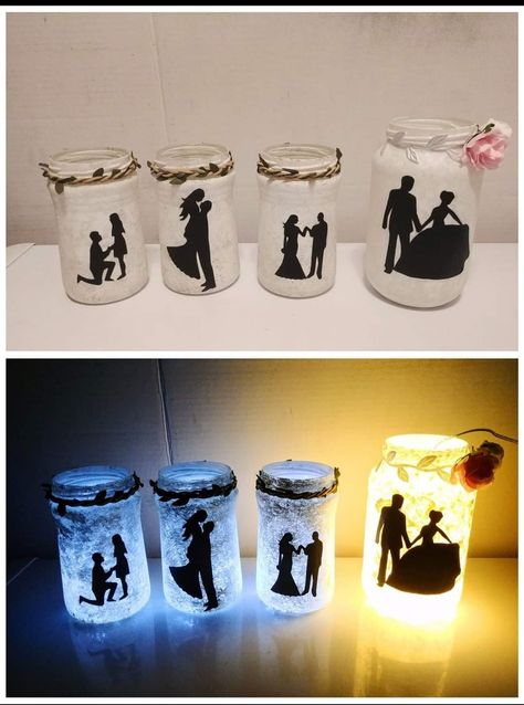 Jar Lanterns Diy, Super Simple Wedding, Lanterns Diy, Wedding Jars, Diy Jar, Weddings Idea, Princess Theme Birthday, Fairy Silhouette, Jar Lanterns