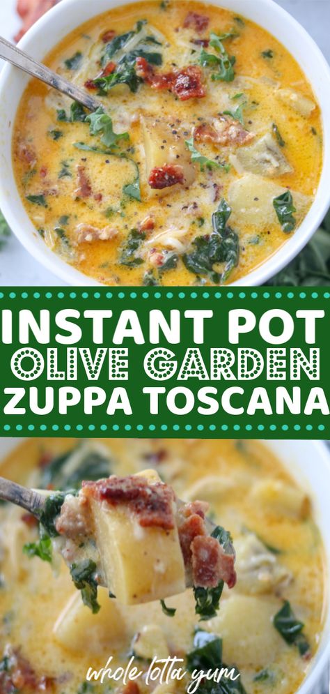 pressure cooker zuppa toscana Zuppa Toscana Instant Pot, Instant Pot Zuppa Toscana, Kale Potato, Potato Sausage, Kale Soup Recipes, Sausage And Kale Soup, Zuppa Toscana Soup, Tuscan Soup, Toscana Soup