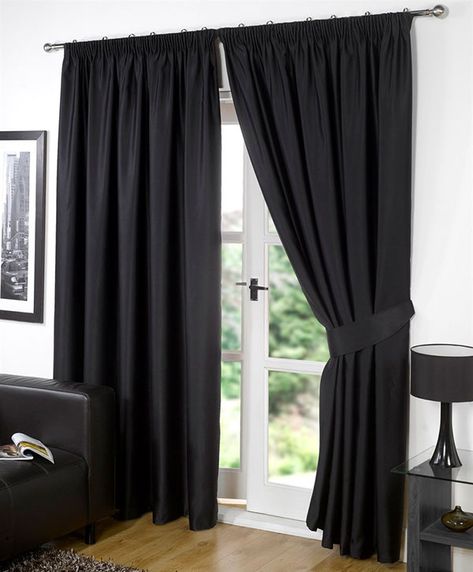 How Blackout Curtains Help You Sleep, Filter Light And Save Money Black Window Treatments, Black Blackout Curtains, Pencil Pleat Curtains, Window Treatments Curtains, Room Cooler, Pleated Drapery, Black Home Decor, Pleat Curtains, Pleats Pattern