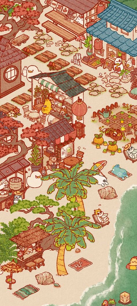 Usagi Shima Game, Usagi Shima Decor Ideas, Usagi Shima, Bunny Island, Tsuki Odyssey, Neko Atsume, Gaming Decor, Cute Games, Game Time