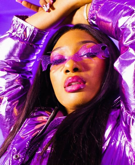 Megan Thee Stallion Says She's Writing a Horror Movie | Complex Megan Thee Stallion, A Woman, Purple, Makeup, Black, Make Up