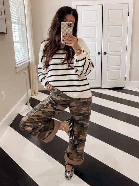 No Boundaries Wide Leg Cargo … curated on LTK Leopard Sneakers Outfit, Casual Teacher Outfit, Camo Pants Outfit, Teacher Wardrobe, Mom Clothes, Leopard Sneakers, Camo Outfits, Fall And Winter Outfits, Secret Closet