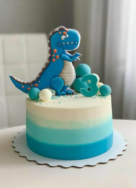 Dinosaur Cakes For Boys, Animal Baby Shower Cake, Dino Birthday Cake, Cake Designs For Boy, Boys 1st Birthday Cake, Baby Boy Birthday Cake, Birthday Cake For Husband, Dino Cake, Dinosaur Birthday Cakes