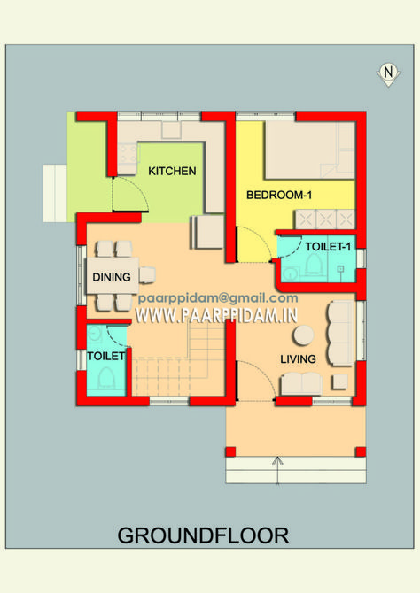 Villa design for 3 cent plot – House Plans Thrissur, Small Home Plans kerala, kerala villa design, contemporary villas Casual Chic Living Room, Small Home Plans, Plot Plan, Luxury Villa Design, Front Wall Design, Three Bedroom House Plan, Bungalow Floor Plans, Indian House Plans, Little House Plans