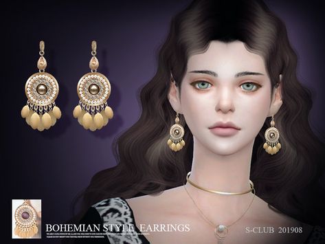 Bohemian style earrings, hope you like, thank you. Found in TSR Category 'Sims 4 Female Earrings' Sims 4 Nails, Bohemian Jewels, Sims Stories, Indian Accessories, The Sims 4 Download, Sims 4 Cas, Boho Accessories, Indian Earrings, Sims 4 Cc Finds