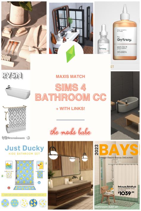 21+ Best Maxis Match CC Bathroom Sets For Builders! Maxis Match Bathroom, Sims 4 Bathroom Cc, Sims 4 Bathroom, Sims World, Kids Bathroom Sets, Furniture Cc, Maxis Match Cc, Best Sims, Shower Towel