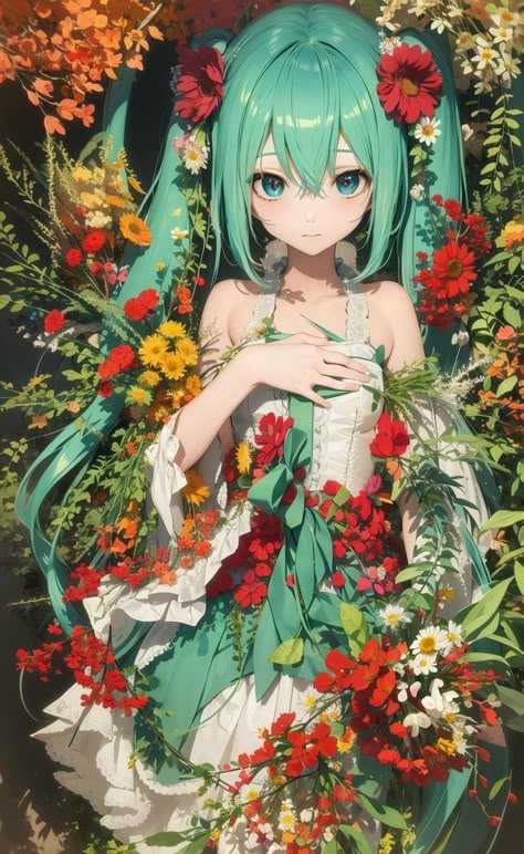 Miku Hatsune Chibi, Miku Hatsune Vocaloid, 캐릭터 드로잉, Digital Art Anime, 영감을 주는 캐릭터, Green Hair, Anime Artwork, An Anime, Anime Scenery