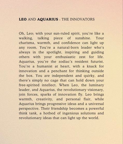 your platonic soulmate based on your zodiac sign leo and aquarius leone e acquario aquario la tua anima platonica in base al tuo segno zodiacale Aquarius Soulmate Zodiac, Aquarius Soulmate, Leo And Aquarius Compatibility, Platonic Soulmate, Aquarius Compatibility, Astrology Meaning, Leo And Aquarius, Spiritual Awakening Signs, Based On Your Zodiac Sign