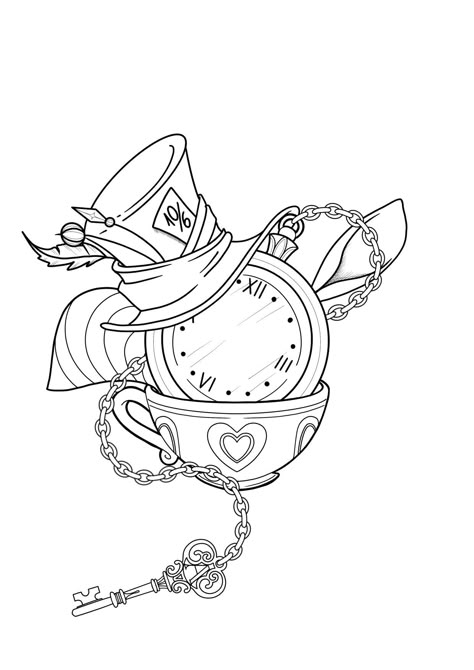 Alice In Wonderland Clock Tattoo, Alice And Wonderland Tattoos, Diy Blanket, Alice In Wonderland Drawings, Alice In Wonderland Illustrations, Wonderland Tattoo, Sketch Poses, Tattoo Style Drawings, Blanket Ladder