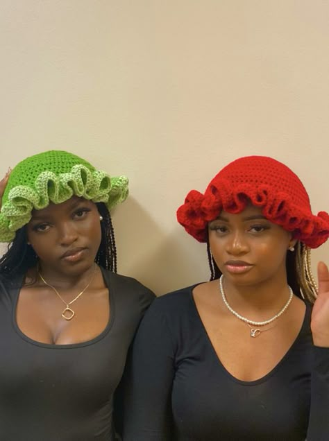 Handmade🧶 #crochet #crafts #crocheting #crochetideas #crochetdesign #crochetsunhat #buckethatsoutfit #ruffledhat #hat #smallbusiness Crochet Hat Black Women, Crochet Hat With Ruffles, Ruffled Crochet Hat, Ruffle Hat Crochet, Ruffle Crochet Hat, Crotchet Hat, Ruffle Bucket Hat, Bob Crochet, Crochet Bob