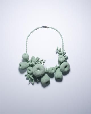 Seulgi Kwon, Falling, 2014, necklace, silicone, pigment, thread, plastic International Craft, Clay Necklace, Contemporary Crafts, Jewelry Images, Nature Inspired Jewelry, Elements Of Art, Contemporary Jewellery, Seed Bead Jewelry, Contemporary Jewelry