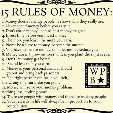 15 Rules Of Money Old Money Business, Old Money Rules, Money Rules, Rules Of Money, Saving Money Rules, How To Spend Money Wisely, Rules To Be Successful, Jewish Money Rules, Old Money Mindset