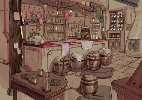 Tavern Art, Bar Concept Art, Tavern Concept Art, Cowboy Bar, Tavern Party Fantasy Art, Tavern Outside Concept Art, Anime Tavern Background, Tavern Concept Art Interior, Medieval Shop Concept Art