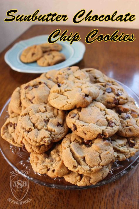 Sunbutter Cookies, Sunbutter Recipes, Sun Butter, Allergy Free Recipes, Allergy Friendly Recipes, Butter Recipe, Raw Food, Vegan Cookies, Free Desserts