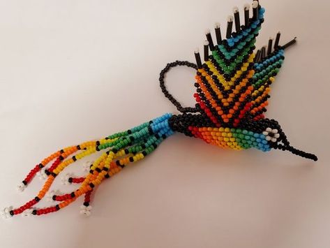 Beaded Hummingbird Pattern tutorial Only Black Rainbow - Etsy #BeadingPatterns #BeadPatternIdeas #MiyukiBeadsPatternIdeas Beaded Animals Tutorial Free Pattern, Beaded Hummingbird Pattern, Beaded Hummingbird, Beaded Animals Tutorial, Hummingbird Pattern, Miyuki Beads Pattern, Black Rainbow, Bead Pattern, Pattern Tutorial