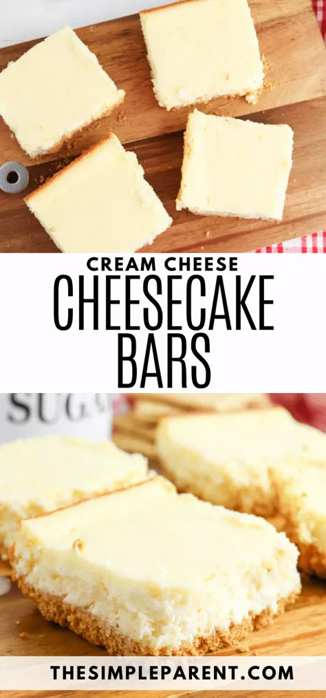 Easy Cheesecake Squares, Quick Cheesecake Desserts, Philadelphia Cheesecake Bars Recipes, Cream Cheese Bars Recipe Cake Mixes, Quick And Easy Cream Cheese Desserts, 13x9 Cheesecake Recipes, Cream Cheese Desserts Gluten Free, Easy Cheesecake Bars No Bake, Quick Easy Cheesecake Recipes No Bake