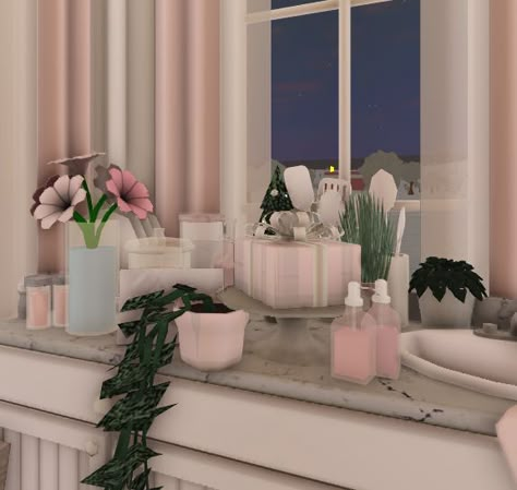 coquette pink/white sink design for your bloxburg house. #coquette #aesthetic #pinkaesthetic #bloxburg Bloxburg House Living Room Ideas, House Layouts Bloxburg, Bloxburg Coquette, Layouts Bloxburg, House Layout Bloxburg, Bloxburg Bedroom, Preppy House, Dream House Bedroom, Blocksburg Room Ideas￼