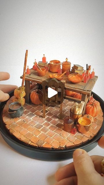 Tamar Cohen Miniatures on Instagram: "Halloween is getting closer and I love that time of the year, Fall is such a magical season, especially in Montreal.
I made this fall inspired miniature scene last year, and I just love the colors of it so much. I guess it's time to create a new one now.

#halloweenart #halloweencrafts #halloweendecor" Miniature Garden, Autumn Inspiration, Halloween Art, Time Of The Year, Halloween Crafts, Montreal, Just Love, Halloween Decorations, The Year