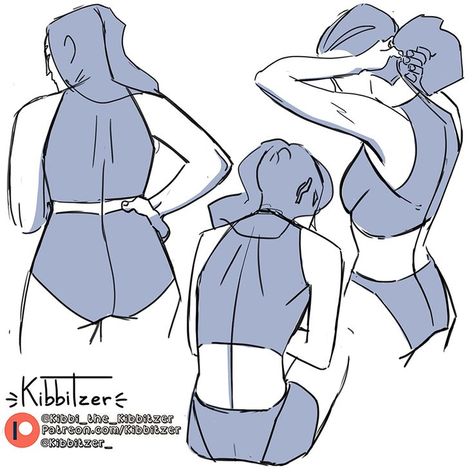 Tying Up Hair Reference, Pose Gesture, Manga Anatomy, Back Reference, Reference Study, Back Pose, Back Drawing, Human Anatomy Drawing, Figure Reference