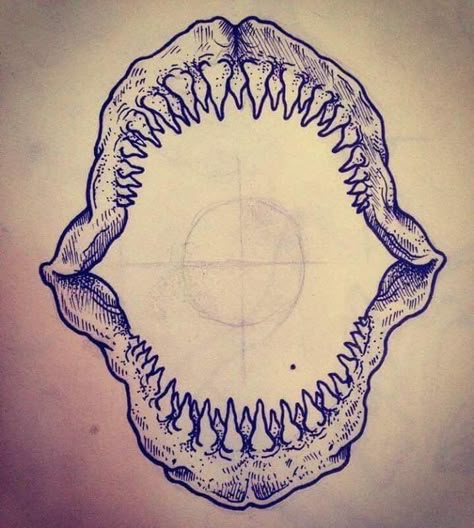 Shark Jaw Tattoo, Shark Jaws Tattoo, Jaw Tattoo, Gotik Tattoo, Shark Jaw, Elbow Tattoos, Nautical Tattoo, Tattoos Geometric, Shark Tattoos