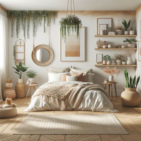 Transform your bedroom into a bohemian paradise with 31 dreamy Boho decor ideas! Discover how to blend color, texture, and artistic flair for a cozy retreat. Click for boho-chic inspiration! 🌸 #BohoBedroom #HomeDecor #InteriorDesign #BohemianStyl Bedroom Decor For Small Rooms, Style College, Bedroom Decor Cozy, Stil Boho, Bedroom Decor Design, Modern Bedroom Decor, Decor Ideas Bedroom, Room Makeover Bedroom, Bedroom Layouts