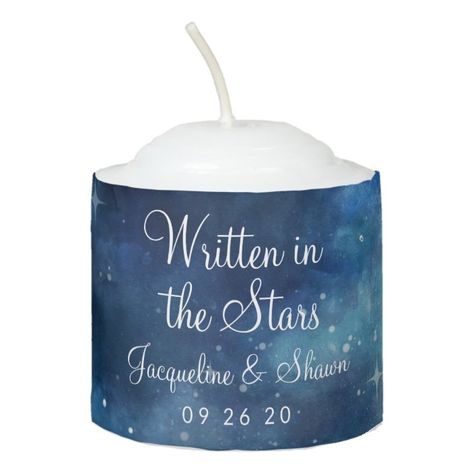 Moon Wedding Theme, Starry Night Wedding Theme, Votive Candles Wedding, Night Sky Wedding, Celestial Wedding Theme, Starry Wedding, Reception Table Decor, Galaxy Watercolor, Galaxy Wedding