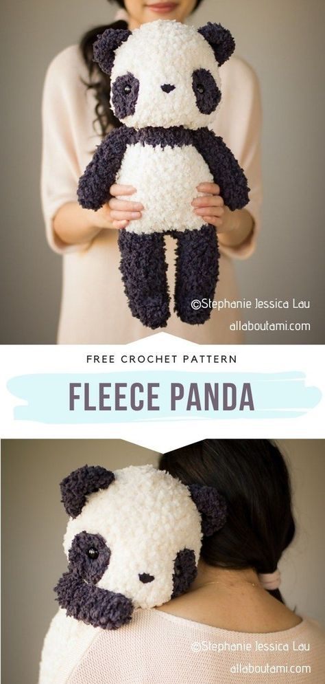 Crochet Panda Plush Pattern, Giant Panda Crochet Pattern, Crochet Big Stuffed Animals Free Pattern, Free Crochet Stuffed Animal Patterns Easy, Crochet Free Pattern Plushies, Bernat Blanket Yarn Patterns Crochet Stuffed Animals, Panda Plushie Crochet, Large Crochet Plush Pattern Free, Fun Stuff To Crochet