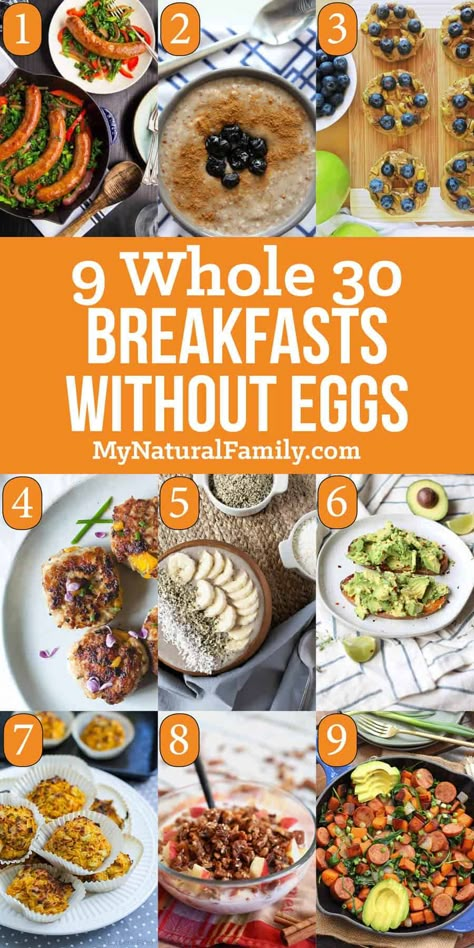 Whole30 breakfast without eggs via @mynaturalfamily Breakfast Ideas Without Eggs, Breakfast Hash Recipes, Breakfast Snap, Eggless Breakfast, Whole30 Breakfast Recipes, Cake Courgette, Egg Free Breakfast, Menu Sarapan Sehat, Whole30 Breakfast