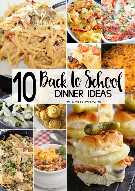 10 Back to School Dinner Ideas to help ease the transition for everyone & make dinner time easy. Get dinner on the table quickly & make everyone happy! School Dinner Ideas, Back To School Dinner Ideas, Busy Night Dinner, School Night Dinner, Back To School Dinner, School Dinner, School Dinners, Budget Family Meals, School Lunch Ideas