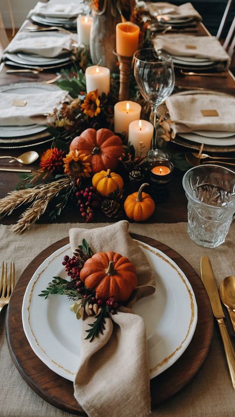 Transform your home with delightful fall Thanksgiving decor ideas From DIY table centerpieces to cozy candle arrangements discover Hobby Lobby finds for your front porch living room outdoor farmhouse kitchen modern porch or farmhouse settings Fall in love with these inspiring DIY decor projects Thanksgiving Outdoor Table Settings, Fall Decorating Ideas 2024, Diy Table Centerpieces, Fall Candle Centerpieces, Front Porch Living, Thanksgiving Decor Ideas, Fall Floral Centerpieces, Ideas For Thanksgiving, Cozy Candle