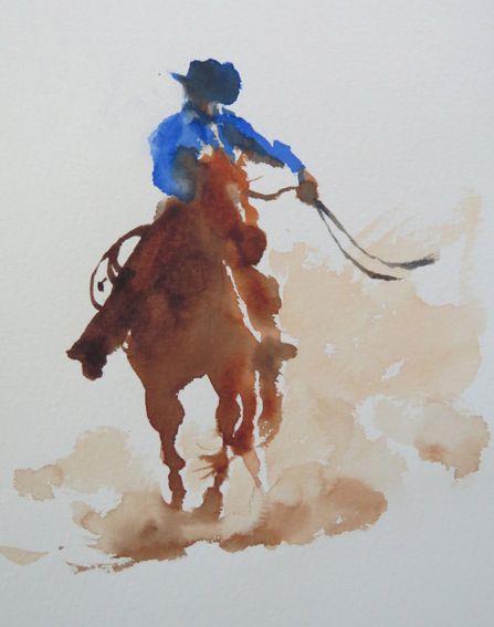 Cowboy Sketch, Hazel Soan, Watercolor Horse Painting, Western Artwork, Western Paintings, Watercolor Horse, Art Drawings Sketches Pencil, Watercolor Paintings Easy, Easy Canvas Painting