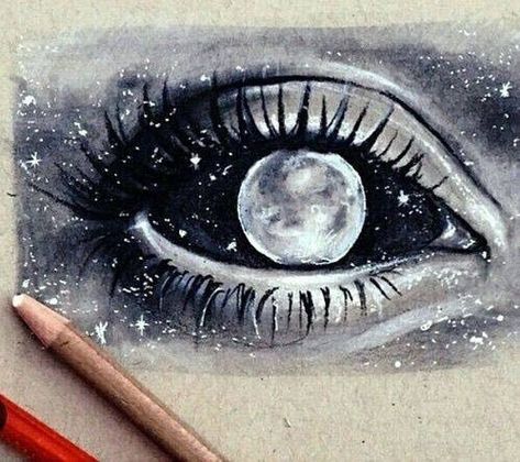 Photo | #Eyes: art, black and white, draw, drawing, drawings… | Flickr Drawing Eyes, Moon Drawing, Arte Sketchbook, Drawing Tutorials, Eye Art, Eye Drawing, Drawing Tips, A Drawing, الرسومات اللطيفة