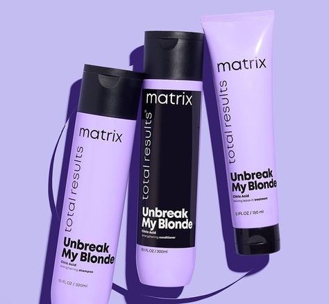 STYLECASTER | Matrix unbreak my blonde review Matrix Blonde, Matrix Socolor Chart, Matrix Products, Salon Board, Matrix Miracle Creator, Matrix Hair Color, Matrix Unbreak My Blonde, Blonde Shampoo, Matrix Total Results