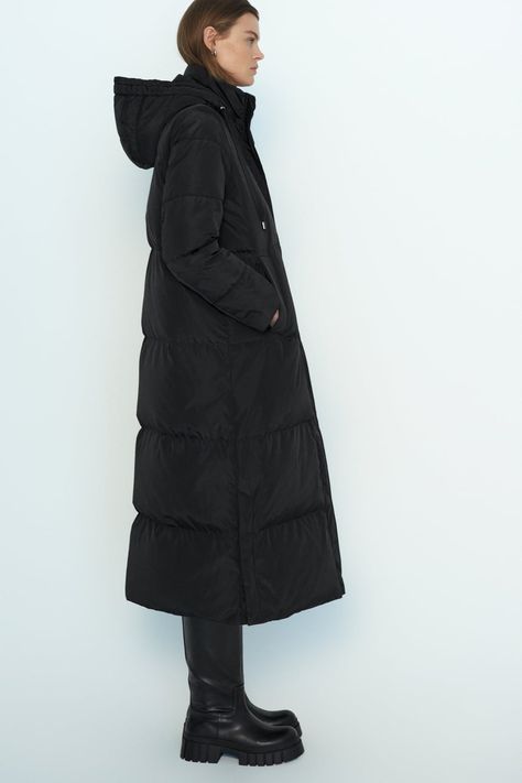 Zara Puffer, High Collar Jacket, Long Down Jacket, Long Down Coat, Long Puffer Jacket, Outfit Zara, Wind Protection, Long Puffer, Oversized Coat