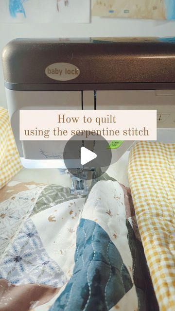 Amy Mogren on Instagram: "My favorite stitch for quilting!! Have you tried it?  . ✨Top tips:  1. Use a walking foot!!!  2. Sew at a steady speed. If you don't, your wavy line will not be uniform. It will look very tight in certain areas and very loose in others.   3. Decrease your presser foot pressure a bit before you start. This allows the walking foot to glide more easily over the fabric and decreases the chance that you'll end up with little fabric folds or puckers.  4. The more dense your quilting is (lines close together), the less the eye will notice any little imperfections! . . I realize not every machine has it, but if it's in your library, give it a try! This machine is a @babylocksewing but my little Bernina has the serpentine stitch, too.  . . . . . #ritualquiltcompany #domest Serpentine Stitch Quilting, Wavy Line Quilting, Walking Foot Quilting Designs Simple, Walking Foot Quilting Designs, Easy Quilting Design, Fabric Folds, Walking Foot Quilting, Straight Line Quilting, Quilt Sewing Patterns