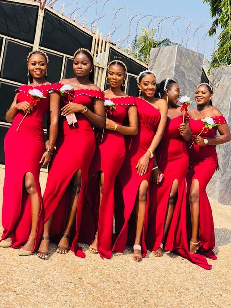 Ruracio Dresses, Bridesmaid Dresses Red, Bridal Train, African Bridesmaid Dresses, African Wedding Dress, Red Bridesmaid Dresses, 2024 Wedding, African Print Dress, Classy Dress Outfits