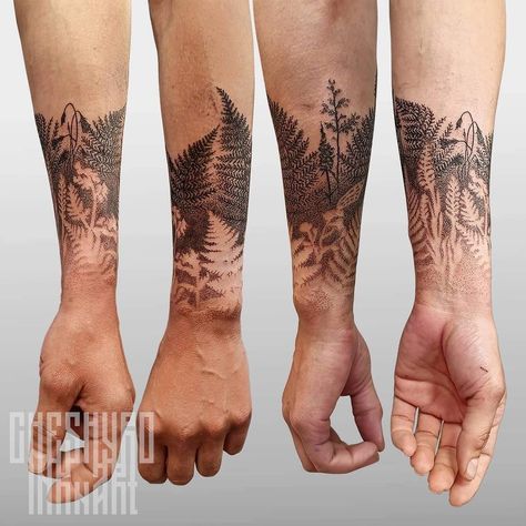 Tattoo Fern, Arm Wrap Tattoo, Trippy Tattoo, Cool Nature, Iris Tattoo, Fern Tattoo, Wrap Tattoo, Tree Tattoos, Forest Tattoos