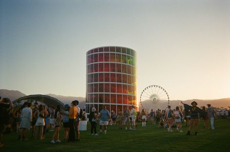 Coachella, rainbow tower, Coachella Ferris wheel, empire polo club, sahara tent, Coachella pictures Tower Aesthetic, Coachella Vibes, 2025 Mood, Coachella Valley Music And Arts Festival, Music And Arts, Coachella Valley, Arts Festival, Polo Club, In The Desert