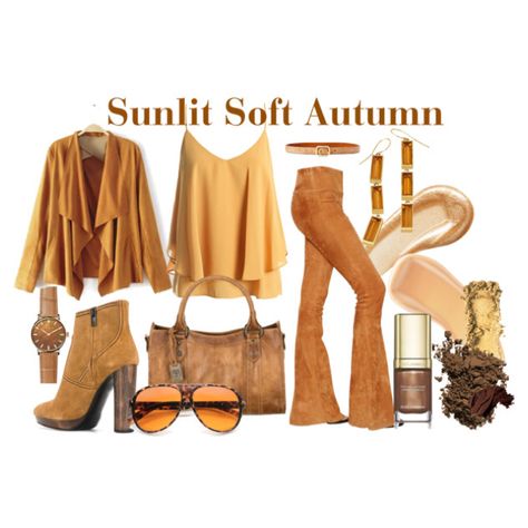 Polyvore Autumn, Yellow Blazer Outfit, Soft Autumn Makeup, Soft Autumn Deep, Autumn Deep, Soft Autumn Palette, Redhead Fashion, Soft Autumn Color Palette, Soft Dramatic