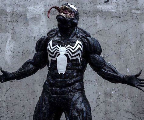 Venom Muscle Suit Costume Black Spiderman Costume, Venom Costume, Muscle Suit, Spiderman Costume, Suit Costume, Black Spiderman, Marvel Venom, Street Dress, Male Cosplay